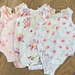 Floral and Flamingo Print Kids One Pieces